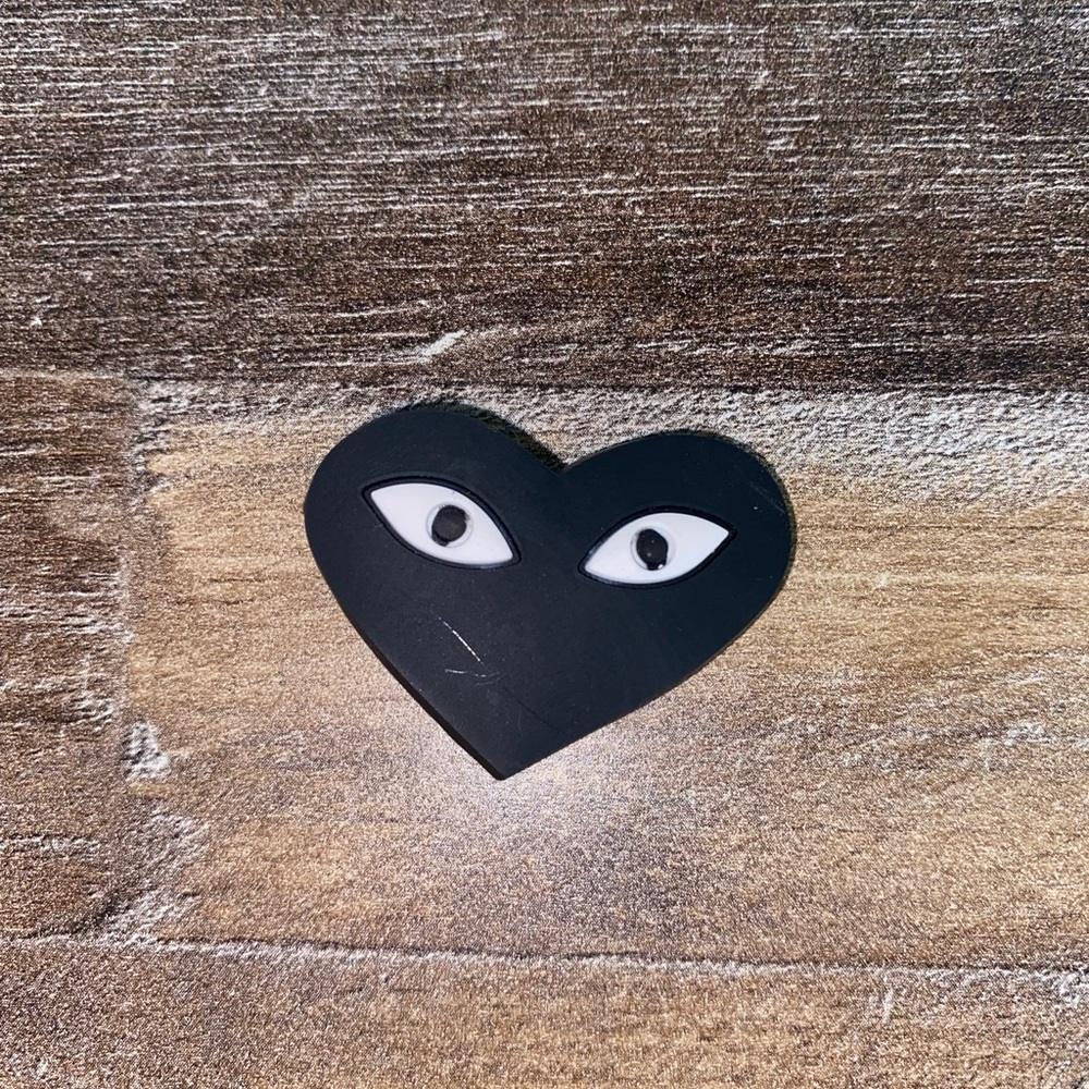 Comme des Garcons play black heart croc jibbitz shoe charm